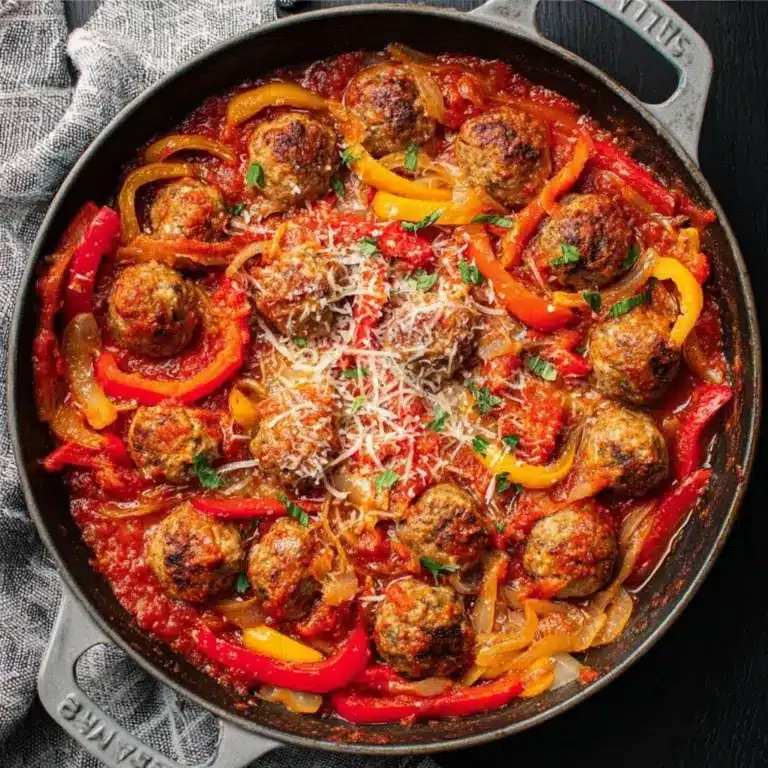 Rustic Meatballs and Peppers Recipe
