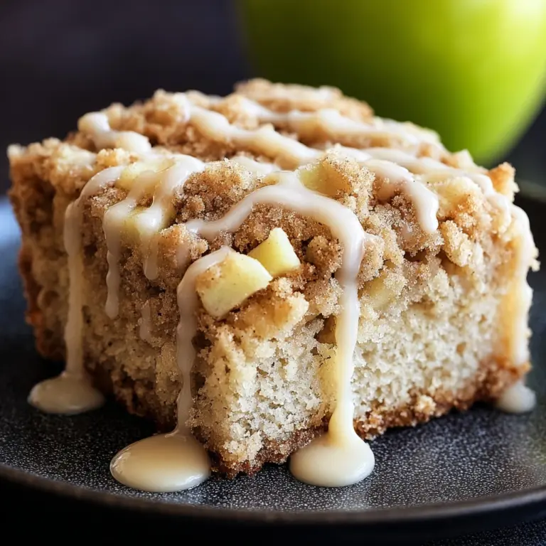 Apple Crumb Cake with Cinnamon Apple Drizzle Recipe