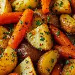 Garlic Herb Roasted Potatoes, Carrots, and Zucchini Recipe
