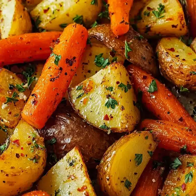 Garlic Herb Roasted Potatoes, Carrots, and Zucchini Recipe
