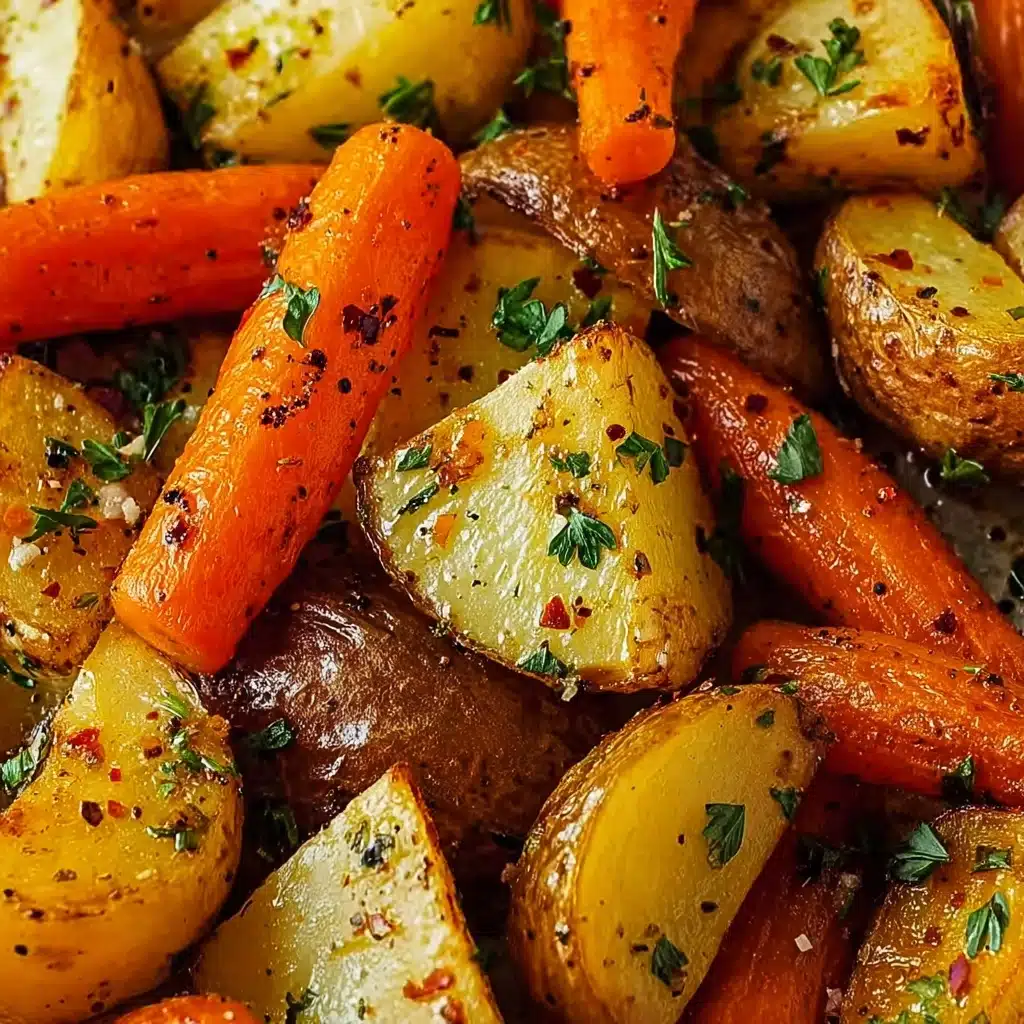 Garlic Herb Roasted Potatoes, Carrots, and Zucchini Recipe - Recipe Image