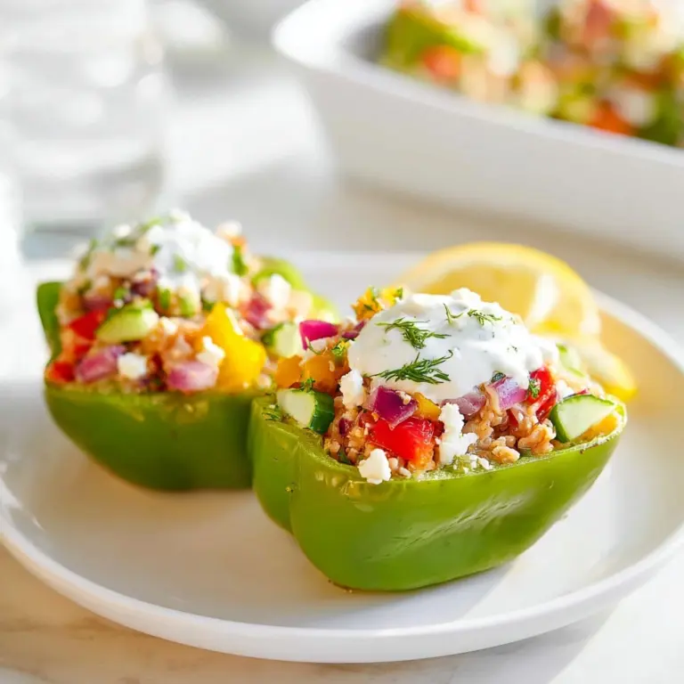 Greek Chicken Stuffed Peppers Recipe