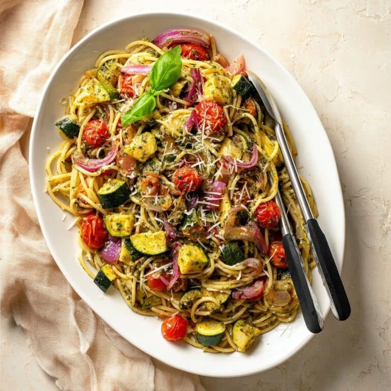 Roasted Vegetable Pesto Pasta Recipe