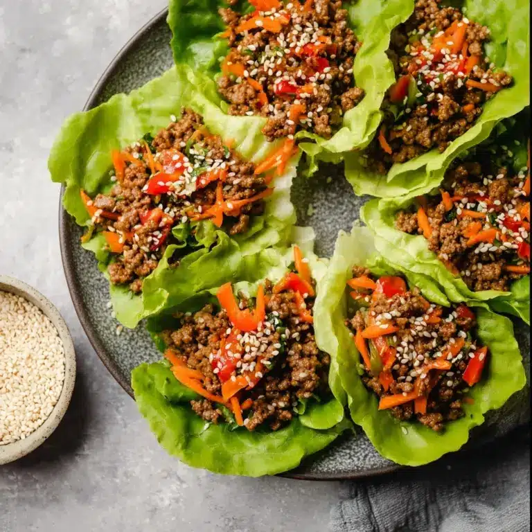 Asian Style Ground Beef Lettuce Wraps Recipe