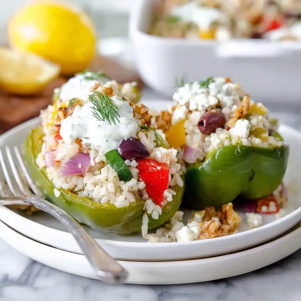 Greek Chicken Stuffed Peppers Recipe - Recipe Image