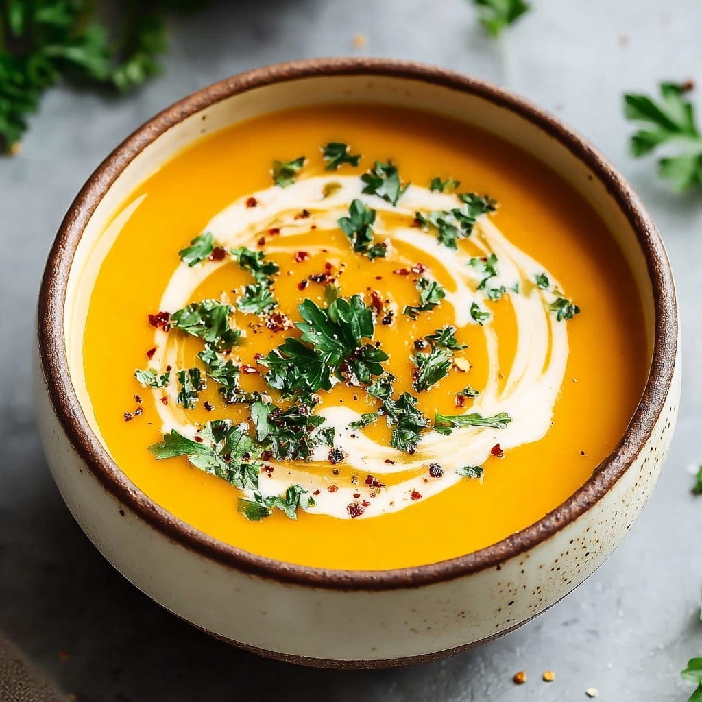 Easy Butternut Squash and Sweet Potato Soup Recipe - Recipe Image