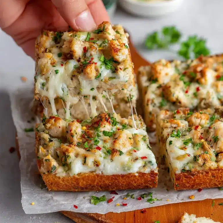 Viral Chicken Alfredo Garlic Bread Recipe