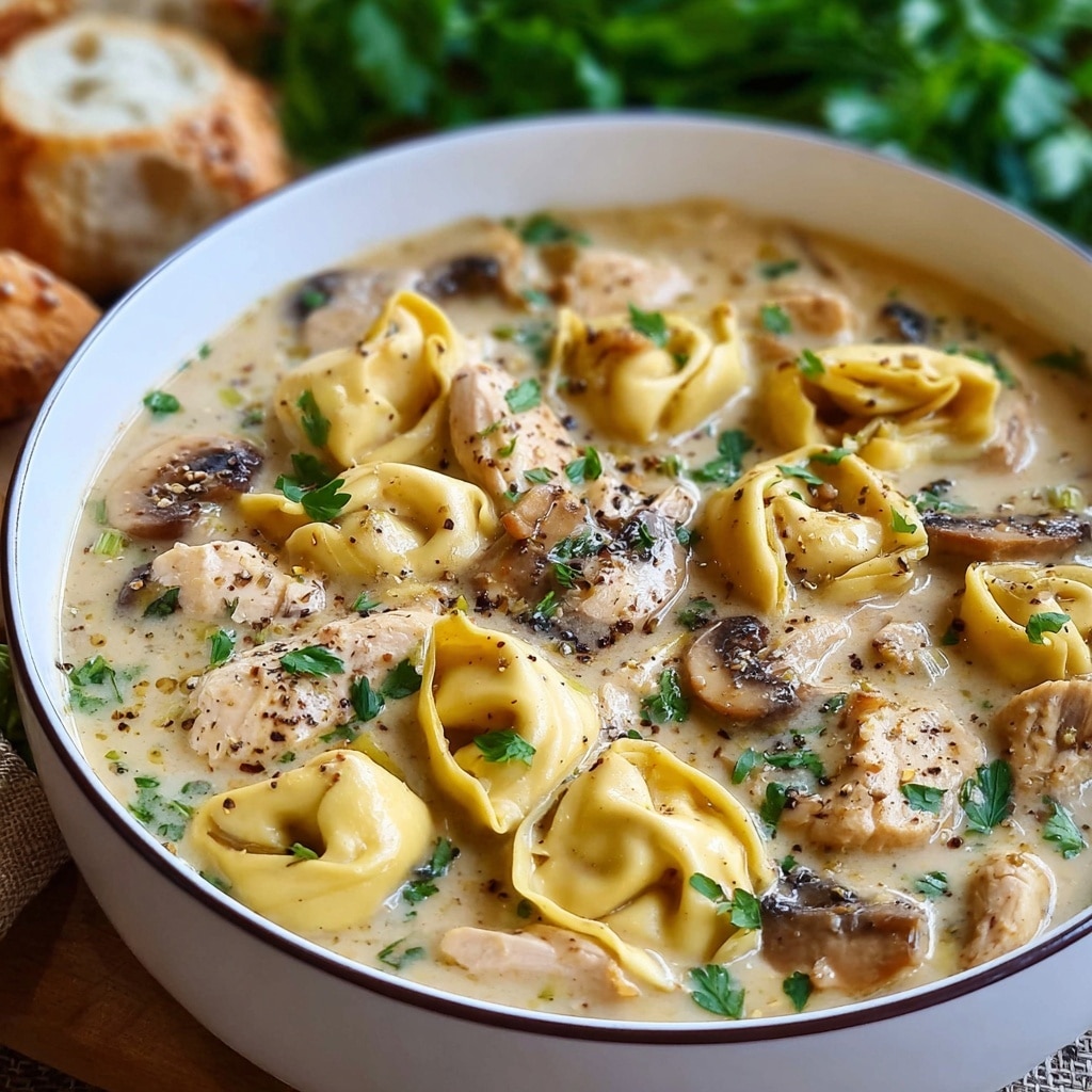 Creamy Asiago Chicken Tortellini Soup Recipe - Recipe Image