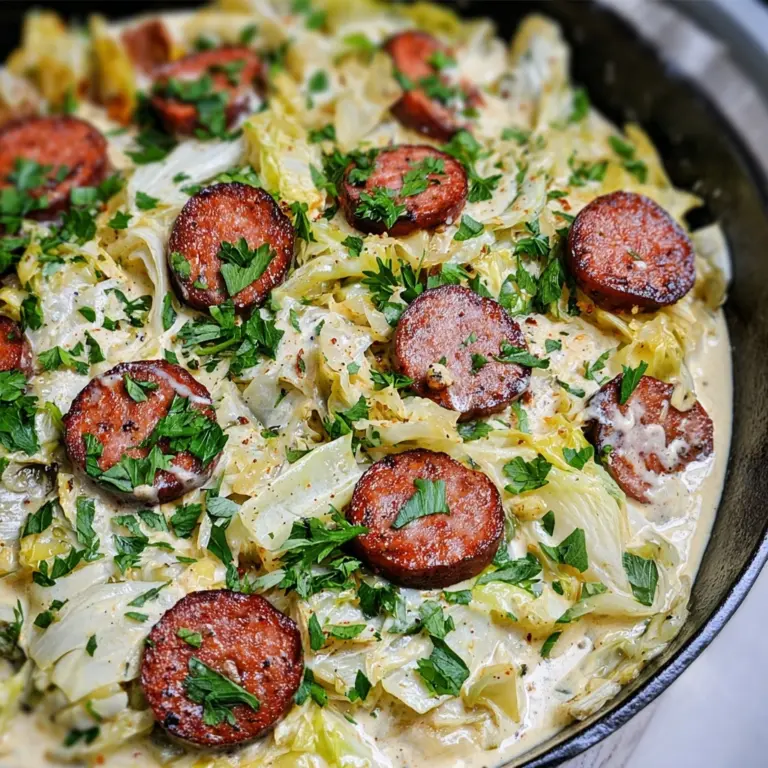 "Sausage and Cabbage Alfredo Recipe