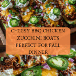 Sticky BBQ Chicken Zucchini Boats Recipe