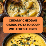 Hearty Cheddar Garlic Herb Potato Soup Recipe