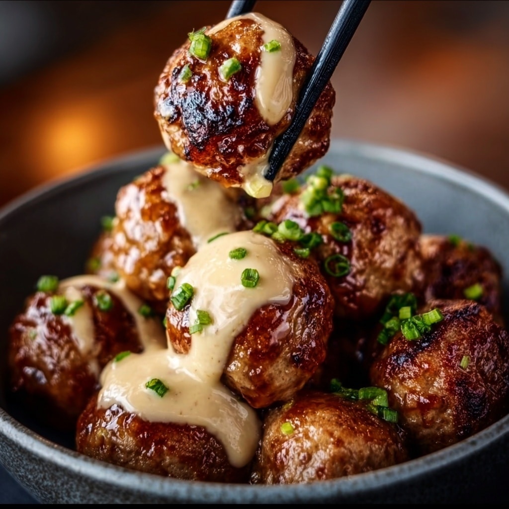 Korean BBQ Meatballs with Spicy Mayo Dip Recipe - Recipe Image
