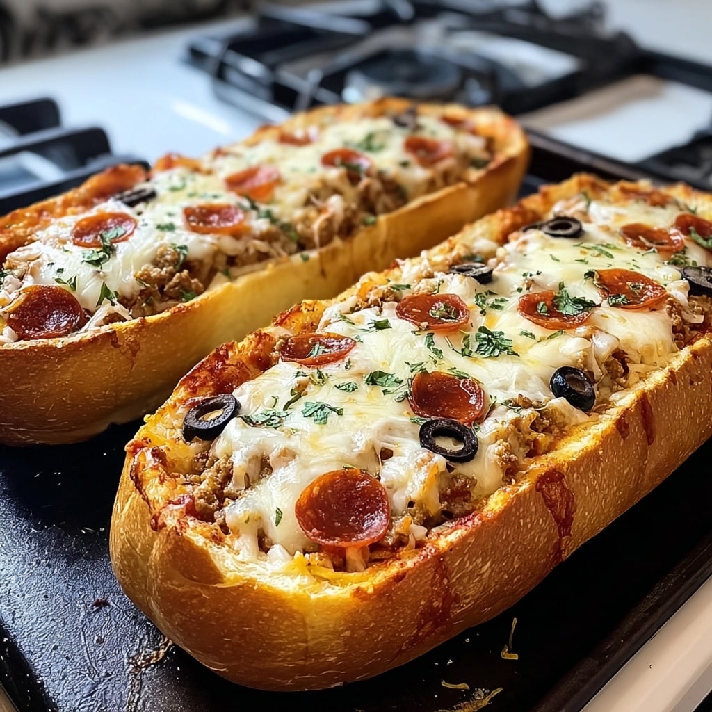 Bread Pizza Boats for Dinner Tonight! Recipe - Recipe Image