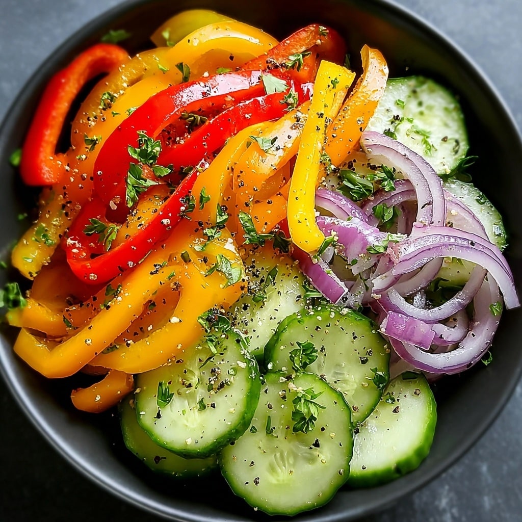 Cucumber Sweet Pepper Salad Recipe - Recipe Image