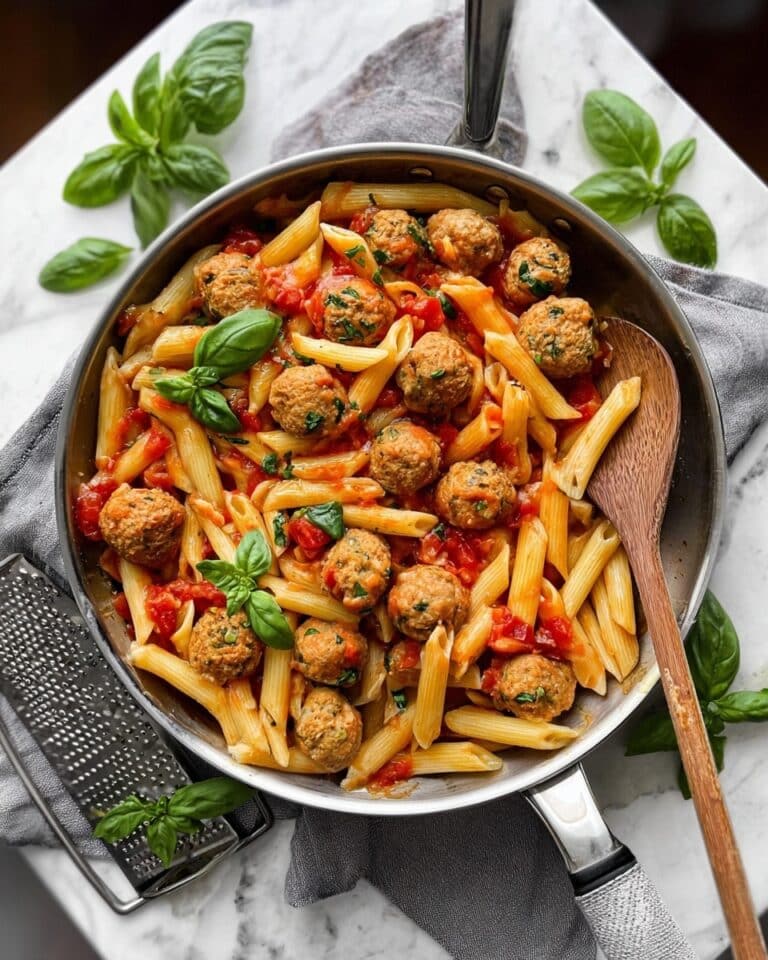 Easy Baked Chicken Meatballs and Homemade Marinara Sauce Recipe