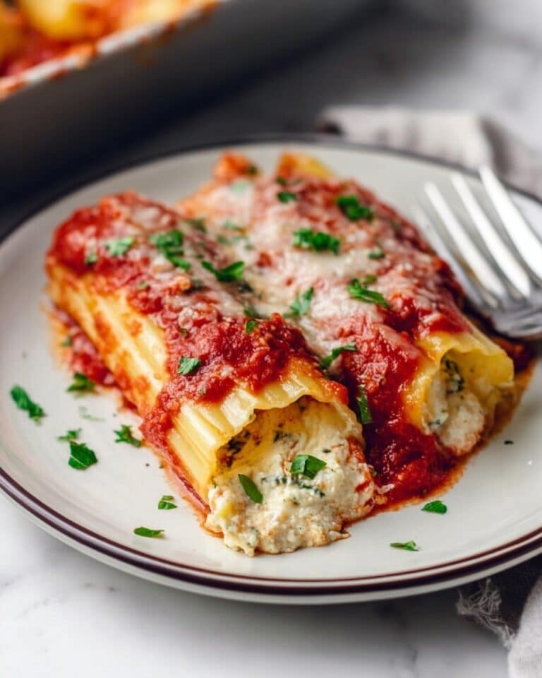 Creamy Ricotta and Mozzarella Manicotti Bake Recipe