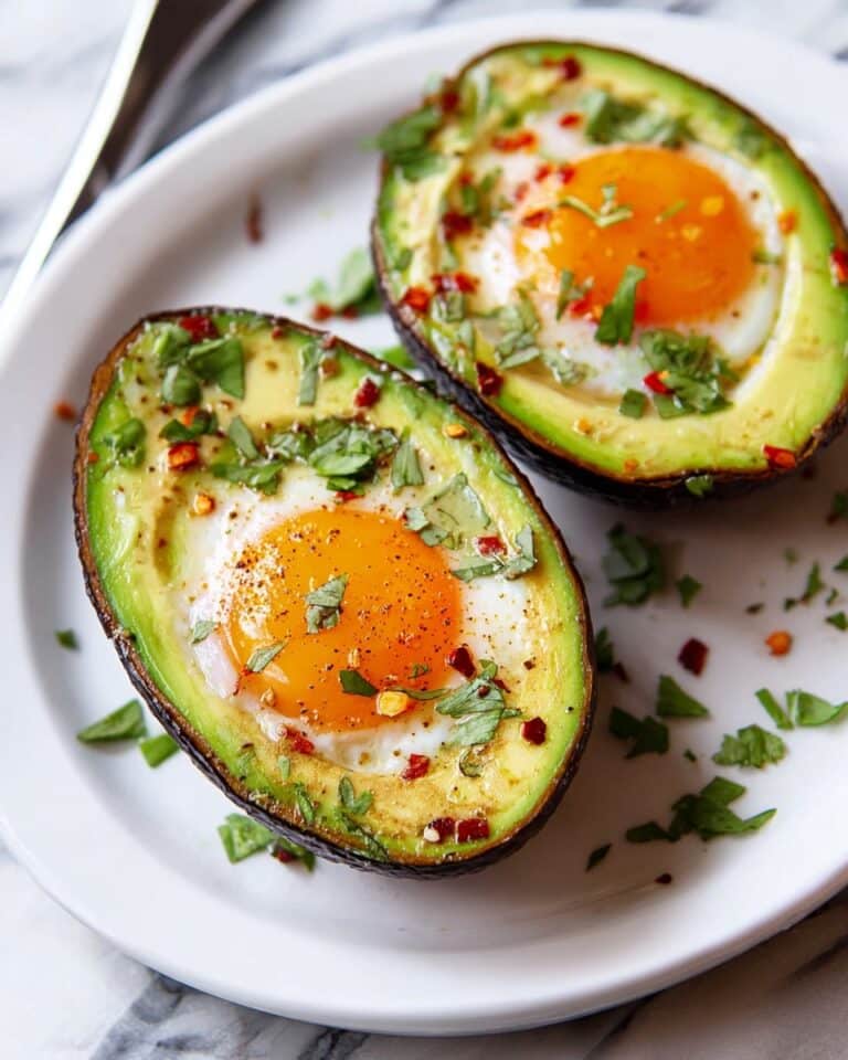 Baked Avocado Egg with Parmesan and Parsley Recipe