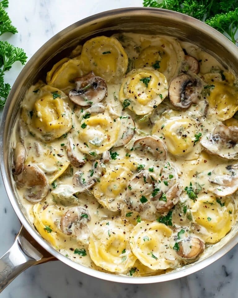 Mushroom Ravioli with Creamy Herb and White Wine Sauce Recipe