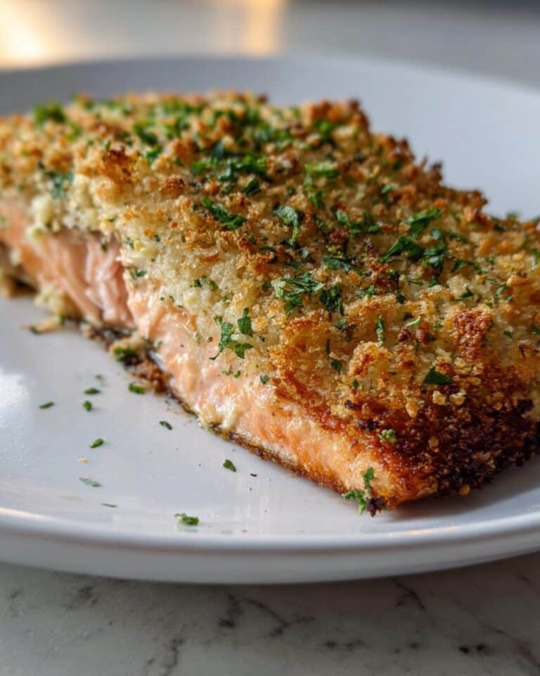 Crispy Parmesan Crusted Baked Salmon Recipe