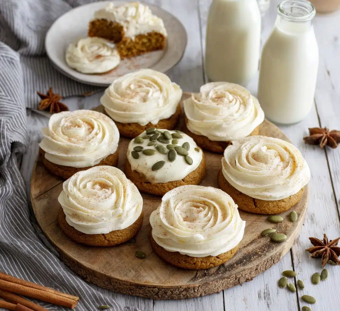 Soft Pumpkin Cookies with Cream Cheese Frosting Recipe - Recipe Image