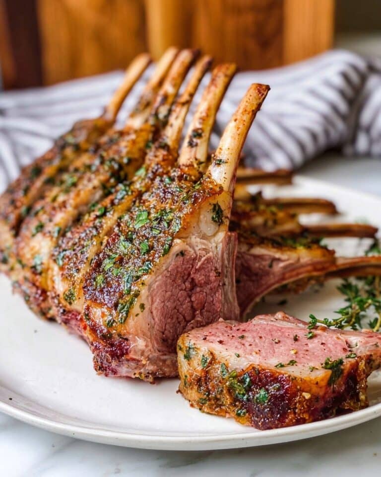 Garlic Roasted Rack of Lamb Recipe