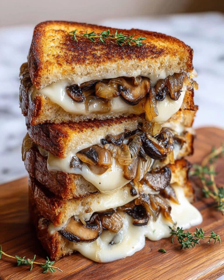 Grilled Cheese with Gouda, Roasted Mushrooms and Onions Recipe