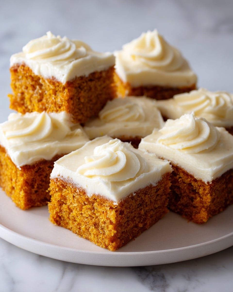 A wooden board holds 24 square pieces of cake arranged in a 4 by 6 grid. Each cake piece has two layers: the bottom layer is light brown and looks soft and moist, while the top layer is creamy white frosting spread smoothly with slight swirls. The cakes rest on a sheet of white parchment paper. The board is placed on a white marbled surface. photo taken with an iphone --ar 4:5 --v 7