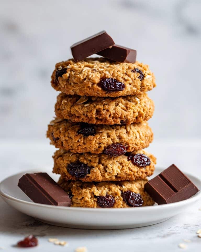 Healthy Sugar-Free Banana Oat Cookies with Dark Chocolate and Nuts Recipe