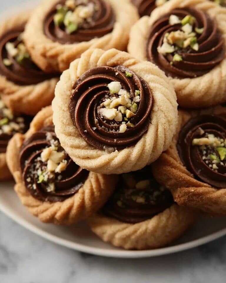 Coffee Butter Cookies with Chocolate and Pistachios Recipe