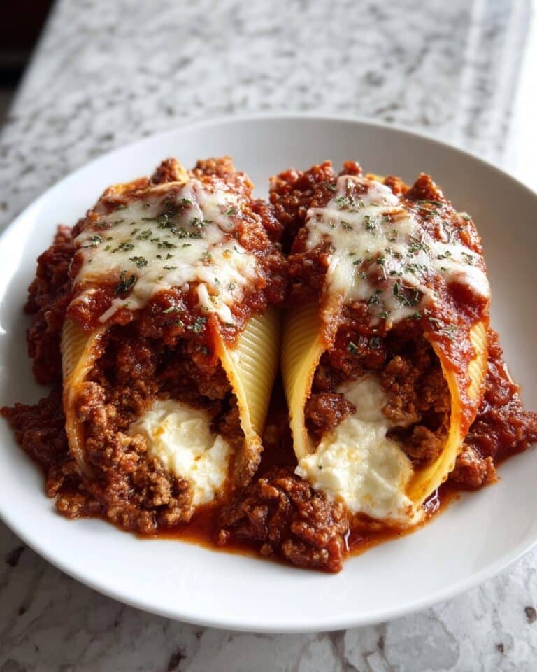 Stuffed Manicotti with Meat Sauce and Cheese Recipe