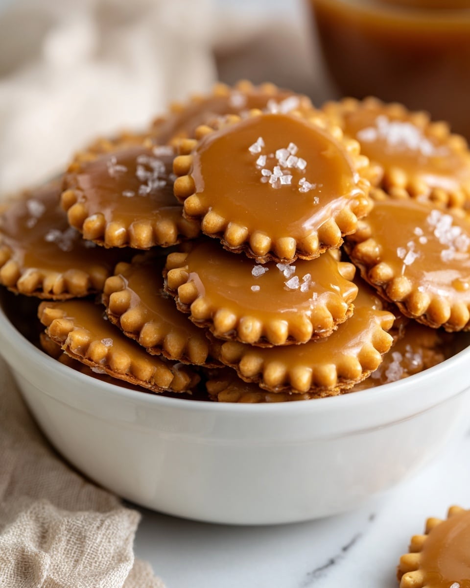 A white bowl filled with many small round orange snacks with a glossy surface and light beige puffed texture on top, each piece showing a slightly rough bumpy texture, stacked in a loose pile with some snacks leaning on others, the bowl sitting on a wooden coaster placed on a white marbled surface with a soft white and gray cloth underneath, a blurry second bowl with similar snacks visible in the background photo taken with an iphone --ar 4:5 --v 7