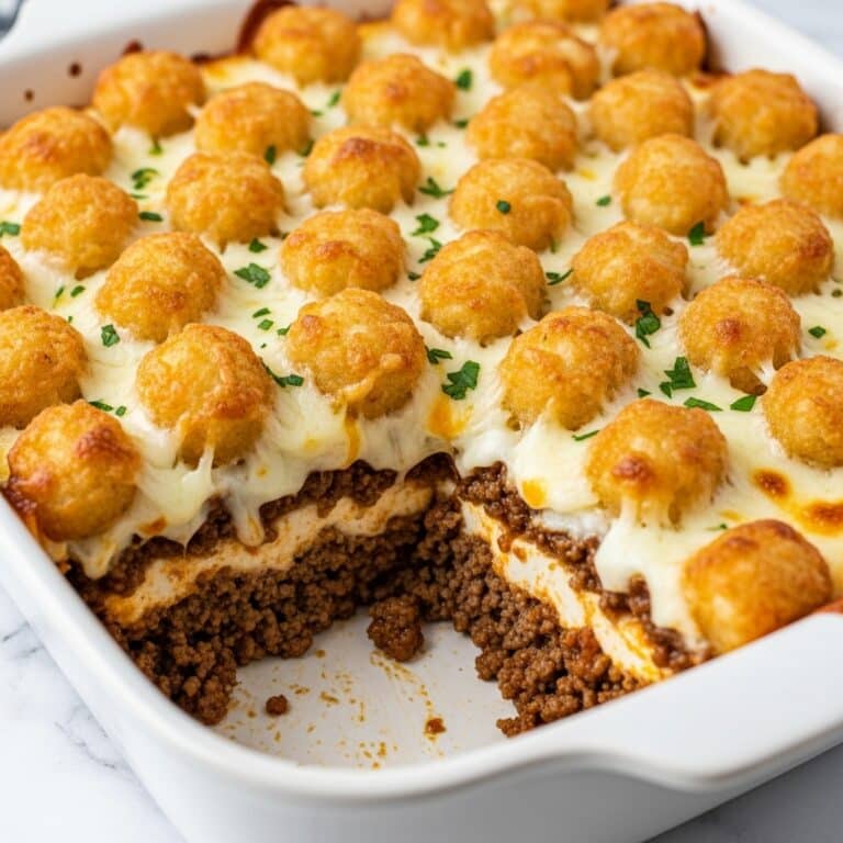 Tatertot Casserole with Beef and Cheese Recipe