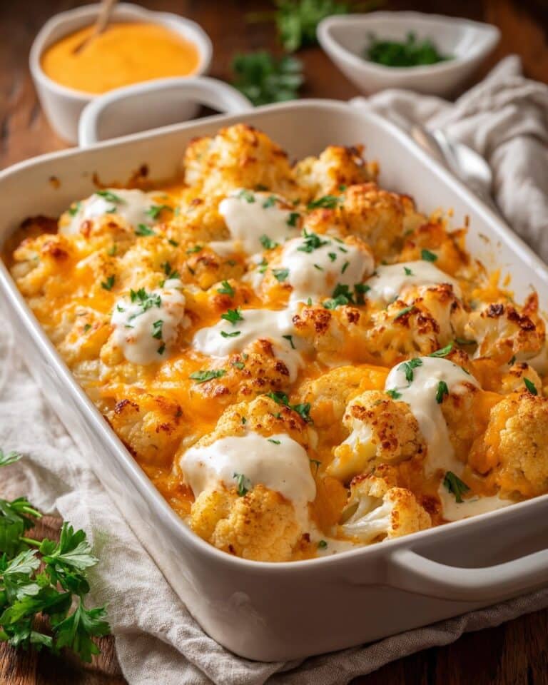 Creamy Buffalo Chicken Cauliflower Casserole Recipe