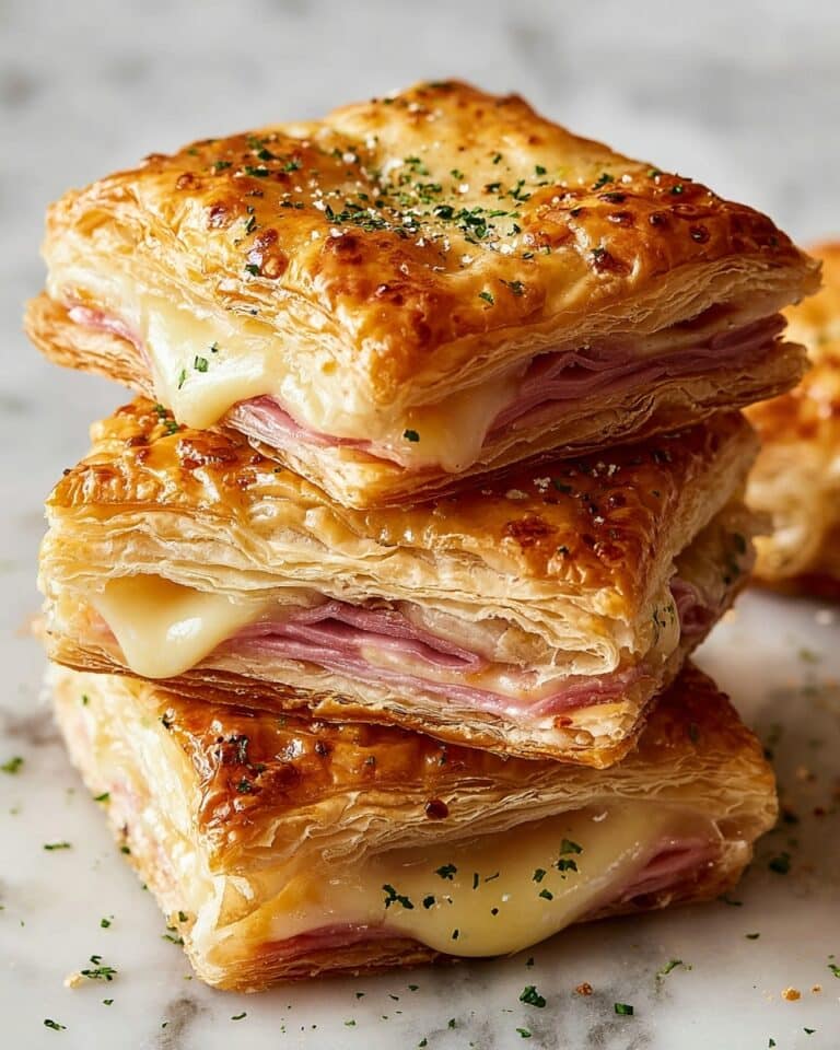 Crispy Ham & Cheese Puff Pastry Stacks Recipe