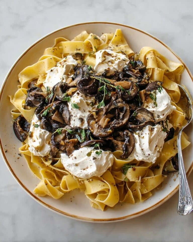 Creamy Mushroom Pasta with Burrata Recipe
