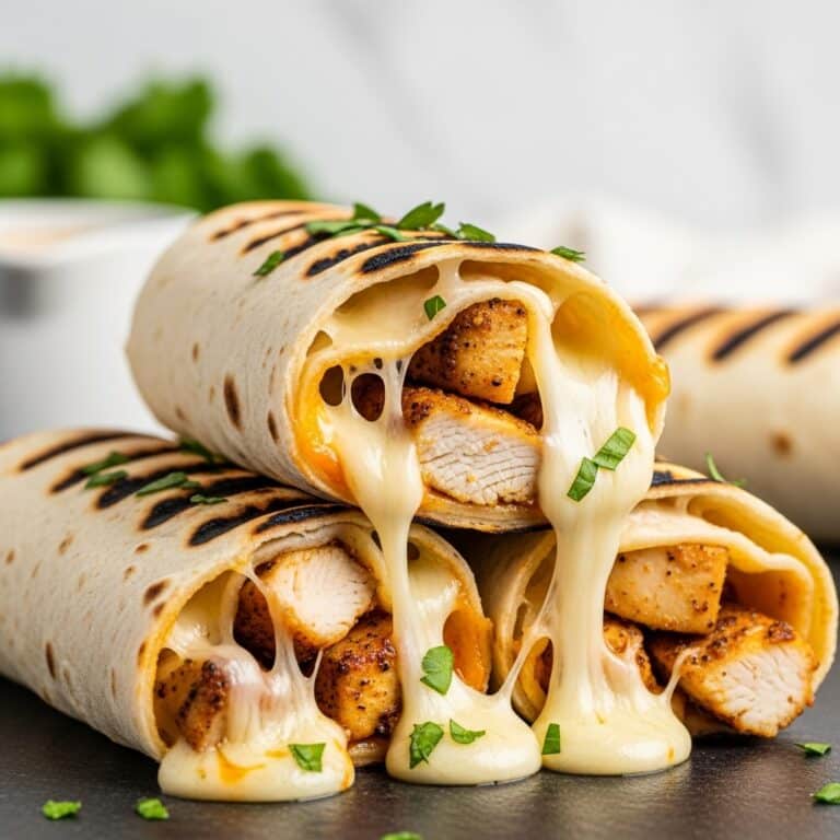 Low Carb Cheesy Garlic Chicken Wraps Recipe