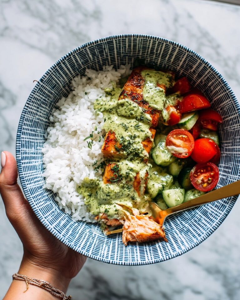 Salmon with Basil Sauce and Tomato Salad Recipe