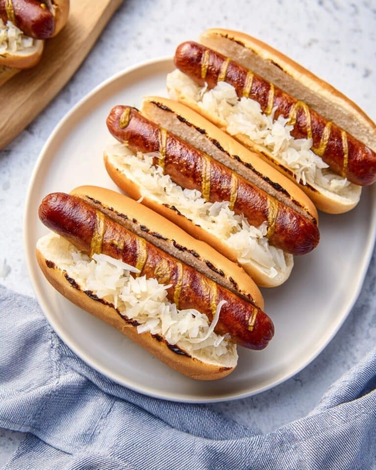 Polish Kielbasa Sandwich with Spicy BBQ Sauce and Sauerkraut Recipe